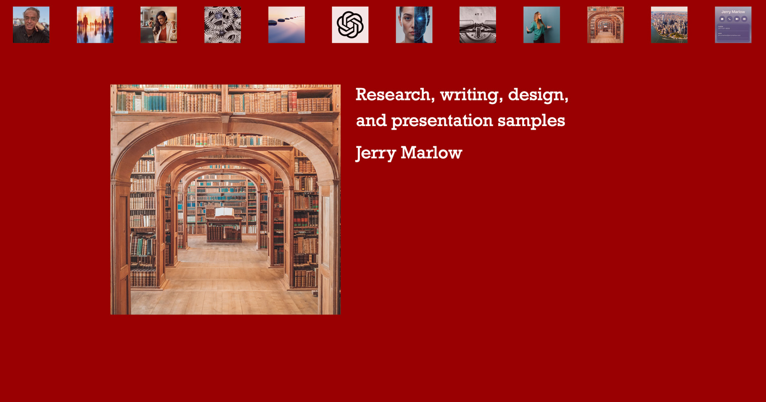 Research, writing, design, and presentation samples